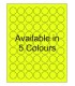 1" Fluorescent label template. Available in 5 colours.