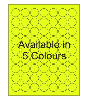 1" Fluorescent label template. Available in 5 colours.