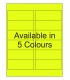 4" x 1.5" Fluorescent label template. Available in 5 colours.