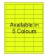 2" x 1" Fluorescent label template. Available in 5 colours.