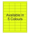 2" x 1" Fluorescent  Labels - Neon Bright Matte Paper with Permanent Adhesive, Available in 5 Colours