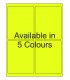 4" x 5" Fluorescent label template. Available in 5 colours.