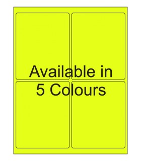 4" x 5" Fluorescent label template. Available in 5 colours.