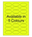 2.25" x 1" Fluorescent Oval Labels - Neon Bright Matte Paper with Permanent Adhesive, Available in 5 Colours