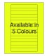 5.813" x 0.688" Fluorescent label template. Available in 5 colours.