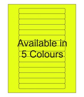 5.813" x 0.688" Fluorescent label template. Available in 5 colours.