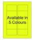 3.063" x 1.812" Fluorescent label template. Available in 5 colours.