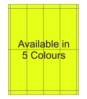 2" x 5" Fluorescent label template. Available in 5 colours.