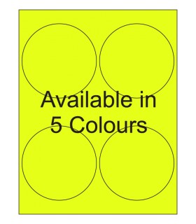 4" Fluorescent label template. Available in 5 colours.