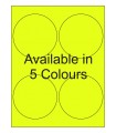 4" Fluorescent Round Labels - Neon Bright Matte Paper with Permanent Adhesive, Available in 5 Colours