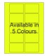 3" x 2" Fluorescent label template. Available in 5 colours.