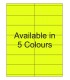 4.25" x 1.5" Fluorescent label template. Available in 5 colours.