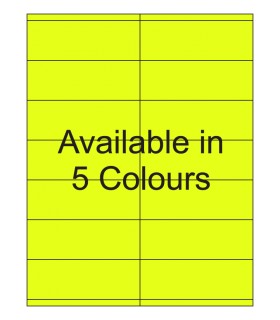 4.25" x 1.5" Fluorescent label template. Available in 5 colours.