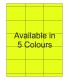 2.833" x 2" Fluorescent label template. Available in 5 colours.