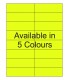 4.25" x 1.375" Fluorescent label template. Available in 5 colours.