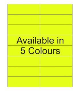 4.25" x 1.375" Fluorescent label template. Available in 5 colours.