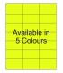 2.833" x 1.5" Fluorescent label template. Available in 5 colours.