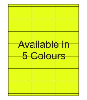 2.833" x 1.5" Fluorescent label template. Available in 5 colours.