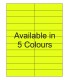 4.25" x 1" Fluorescent label template. Available in 5 colours.