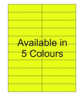 4.25" x 1" Fluorescent label template. Available in 5 colours.