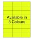 2.833" x 1.375" Fluorescent label template. Available in 5 colours.