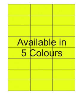 2.833" x 1.375" Fluorescent label template. Available in 5 colours.