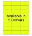 2.833" x 1.375" Fluorescent  Labels - Neon Bright Matte Paper with Permanent Adhesive, Available in 5 Colours