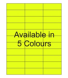 2.833" x 1" Fluorescent label template. Available in 5 colours.