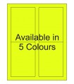 3.5" x 5" Fluorescent  Labels - Neon Bright Matte Paper with Permanent Adhesive, Available in 5 Colours