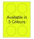 3" Fluorescent label template. Available in 5 colours.