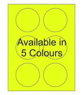 3" Fluorescent label template. Available in 5 colours.