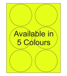 3.5" Fluorescent label template. Available in 5 colours.