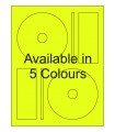 4.625" with 22mm hole Fluorescent CD/DVD Labels - Neon Bright Matte Paper with Permanent Adhesive, Available in 5 Colours