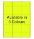 2.75" x 2.75" Fluorescent label template. Available in 5 colours.