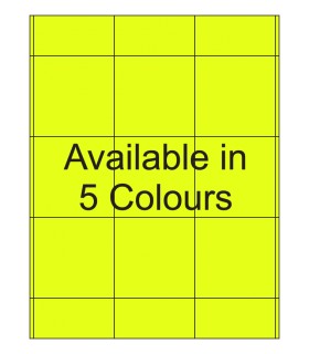 2.75" x 2.75" Fluorescent label template. Available in 5 colours.