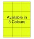 2.833" x 2.5" Fluorescent label template. Available in 5 colours.