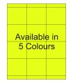 2.833" x 2.5" Fluorescent  Labels - Neon Bright Matte Paper with Permanent Adhesive, Available in 5 Colours