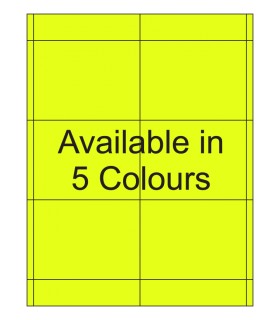 4" x 3" Fluorescent label template. Available in 5 colours.