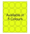 2" Fluorescent Round Labels - Neon Bright Matte Paper with Permanent Adhesive, Available in 5 Colours