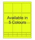 2.75" x 2.75" Fluorescent label template. Available in 5 colours.