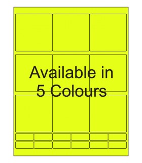 2.75" x 2.75" Fluorescent label template. Available in 5 colours.