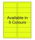 4" x 1.5" Fluorescent label template. Available in 5 colours.