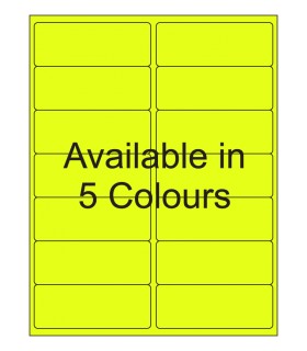 4" x 1.5" Fluorescent label template. Available in 5 colours.