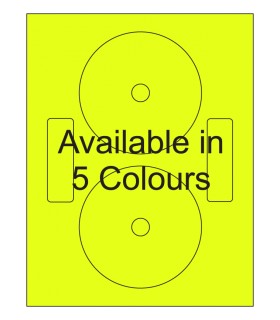 4.625" with 17 mm hole Fluorescent label template. Available in 5 colours.