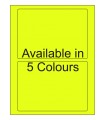 7" x 5" Fluorescent  Labels - Neon Bright Matte Paper with Permanent Adhesive, Available in 5 Colours