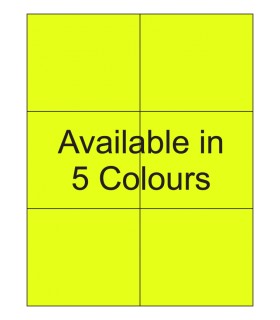 4.25" x 3.67" Fluorescent label template. Available in 5 colours.