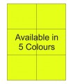 4.25" x 3.67" Fluorescent  Labels - Neon Bright Matte Paper with Permanent Adhesive, Available in 5 Colours