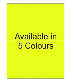 2.833" x 5.5" Fluorescent label template. Available in 5 colours.