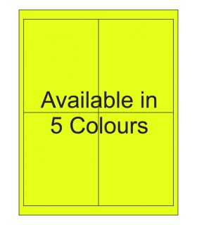 4" x 5" Fluorescent label template. Available in 5 colours.