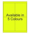 4" x 5" Fluorescent  Labels - Neon Bright Matte Paper with Permanent Adhesive, Available in 5 Colours